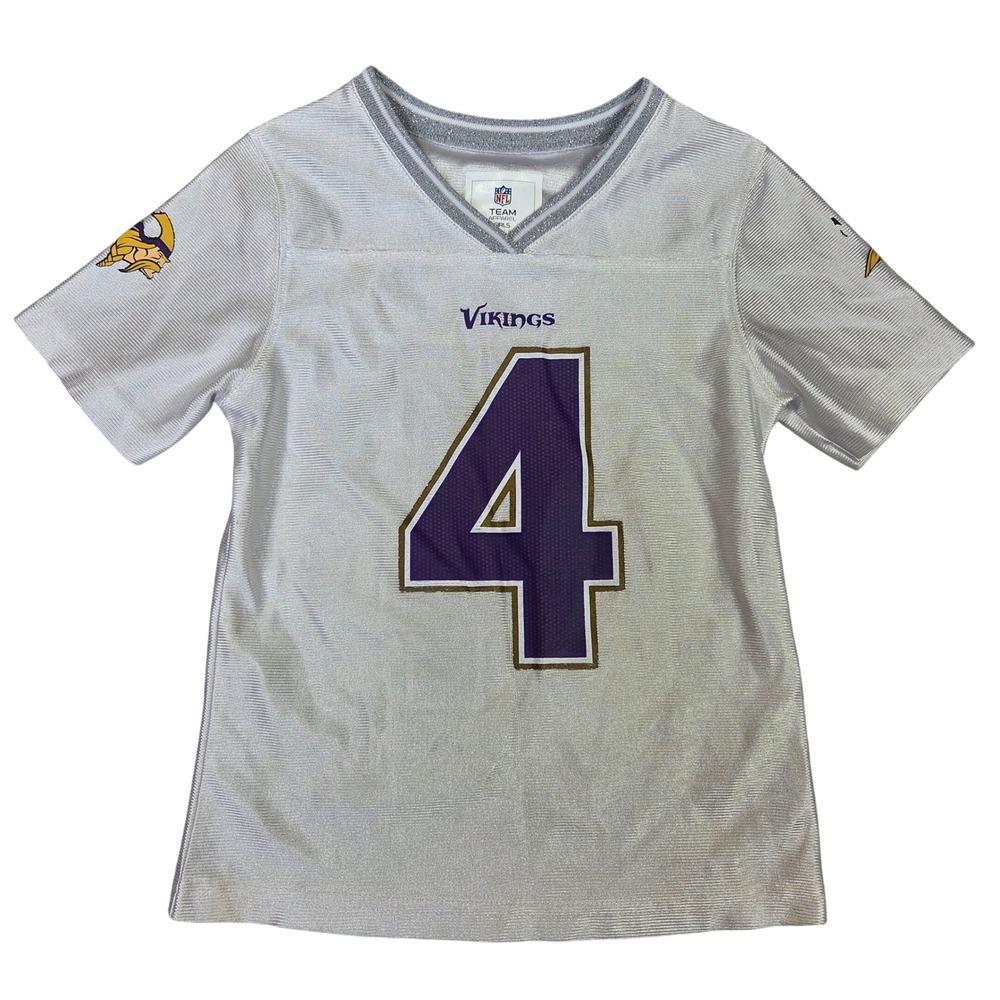NFL Team Apparel Girls Minnesota Vikings Dalvin Cook 4 Jersey White XS 4/5